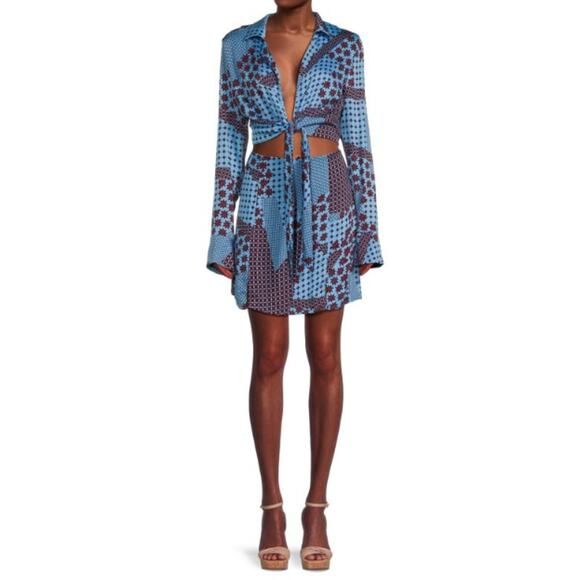 Free People Miki Geometric Cutout Mini Dress Size S - Picture 1 of 10